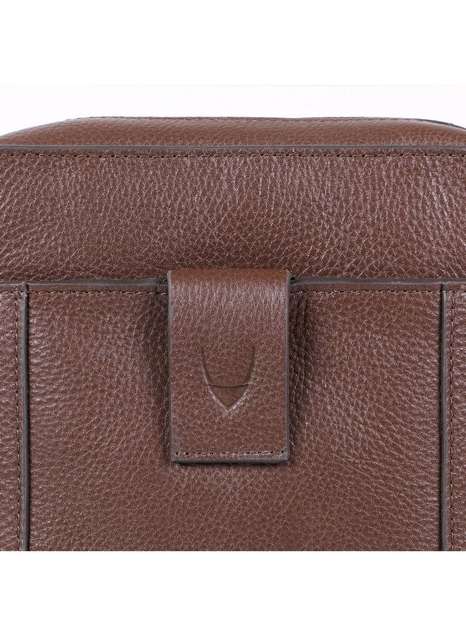 Hidesign Leather Messenger Bag- Brown - Image 5