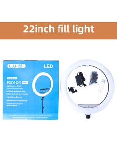 General Mobile Phone Live Photography Bracket Desktop Portable Photography Three-color Warm Large Aperture Lighting 22 Inch Beauty Ring Light-Specifications:【fill Light】 22inch Ring Light (touch)  - Image 1