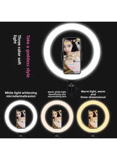 General Mobile Phone Live Photography Bracket Desktop Portable Photography Three-color Warm Large Aperture Lighting 22 Inch Beauty Ring Light-Specifications:【fill Light】 22inch Ring Light (touch)  - Image 3