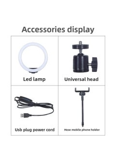General Mobile Phone Live Photography Bracket Desktop Portable Photography Three-color Warm Large Aperture Lighting 22 Inch Beauty Ring Light-Specifications:【fill Light】 22inch Ring Light (touch)  - Image 5