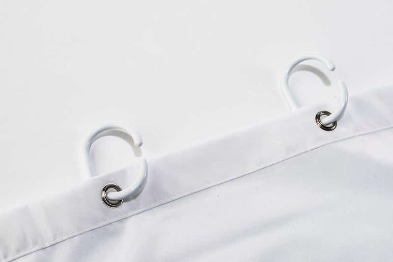 Croydex Professional Plain White Water-Resistant Textile Shower Curtain 2100 X 2100mm - Image 5