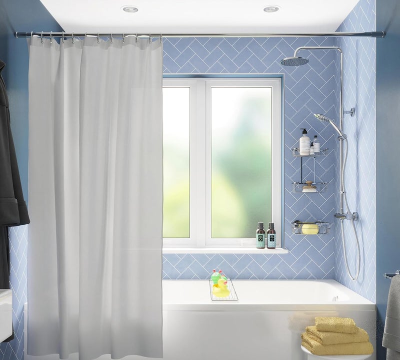Croydex Professional Plain White Water-Resistant Textile Shower Curtain 2100 X 2100mm - Image 2