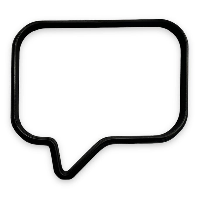 SPEECH BUBBLE SQUARE COOKIE CUTTER WITH EASY TO PUSH DESIGN 4 INCH