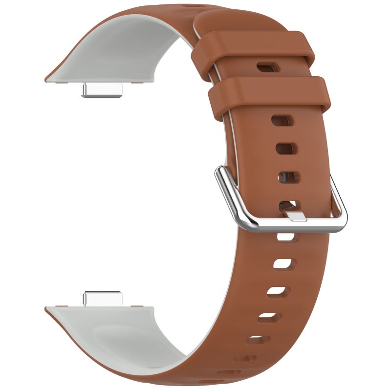 erorex For Huawei Watch Fit3 Double Sided Contrast Color Silicone Watch Band(Brown Gray) - Image 3