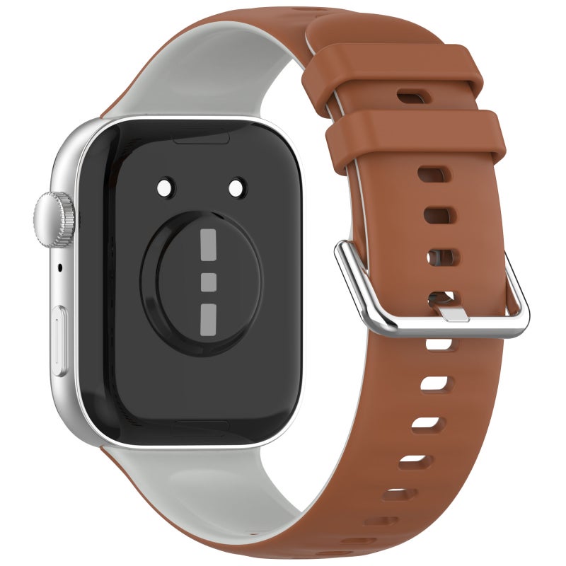 erorex For Huawei Watch Fit3 Double Sided Contrast Color Silicone Watch Band(Brown Gray) - Image 2