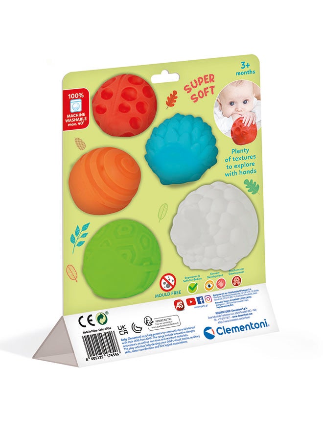 Clementoni كرات حسية للأطفال من كليمنتوني | لعبة ناعمة قابلة للضغط | تحفيز حسي | لعبة للتطور المبكر | استكشاف اللمس والإمساك | تطوير مهارات حل المشكلات المبكرة | هدية مثالية للرضع والأطفال الصغار - Image 3