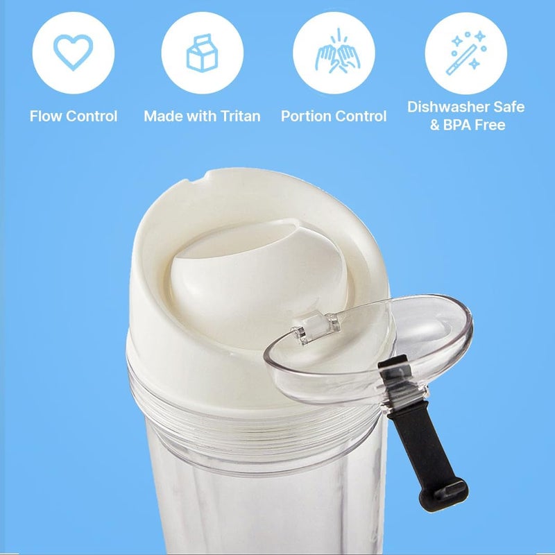 Purfex Cereal Cup – Portable Cereal and Milk Container, BPA-Free, Dishwasher Safe, Two-Compartment Design for On-the-Go Breakfast XL,Perfect for Kids & Adults (White) - Image 2