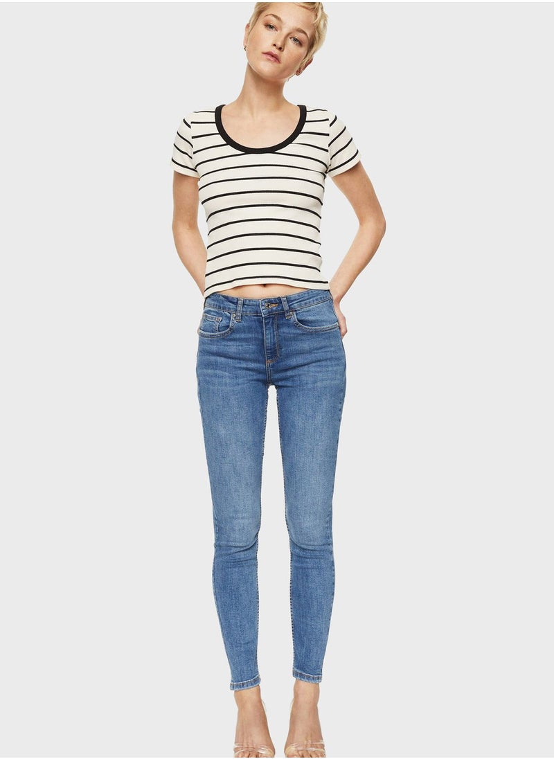 MANGO - High Waist Skinny Jeans - Image 1