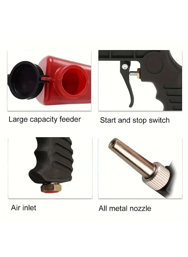 4pcs Heavy Duty Gravity Feed Sandblaster Gun 90PSI High Pressure Rust Removal Tool - Image 5