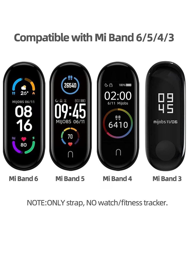 كاست ويف سوار متوافق مع Xiaomi Mi Band 6/5/4/3 ، سوار بديل لسوار Mi Band 6 Correa NFC الإصدار العالمي من الفولاذ المقاوم للصدأ (أسود)  - Image 3