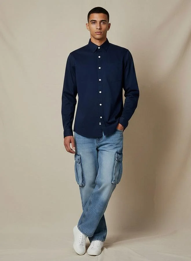 لي كوبر قميص رجالي بأكمام طويلة بقصة عادية من لي كوبر