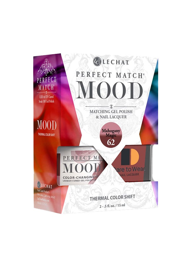 Lechat Mood Gel Nail Polish Change Temperature Color 15ml Mahogany Magic Thermal Color Shift PMMDS62 - Image 1