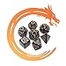 CREEBUY Polyhedral DND Dice Set 5 Pack Vintage DragonPatterned Dice Sets Compatible with Dungeons and Dragons DD RPG Games35 Pieces 5 Colors with Black - Image 4