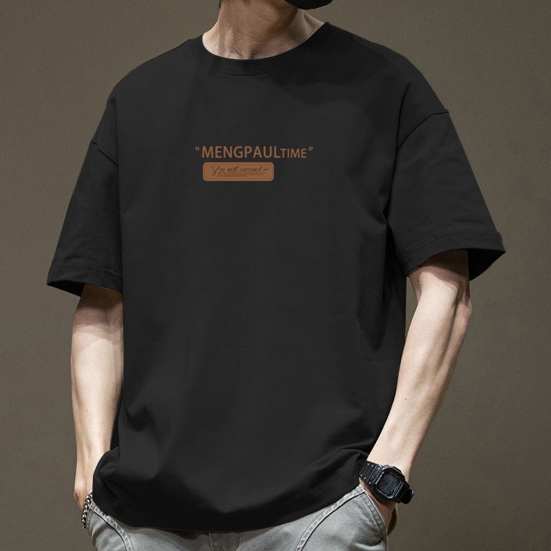 American Style Men's T-Shirt 2025 New Trendy Brand Short-Sleeve Simple Summer Loose Versatile Hong Kong Style Top Base Shirt - Image 3