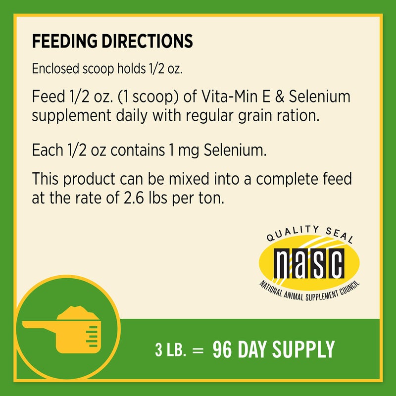 Farnam Vita-Min E & Selenium Antioxidant Supplement, 3 pounds, 96 Day Supply - Image 5