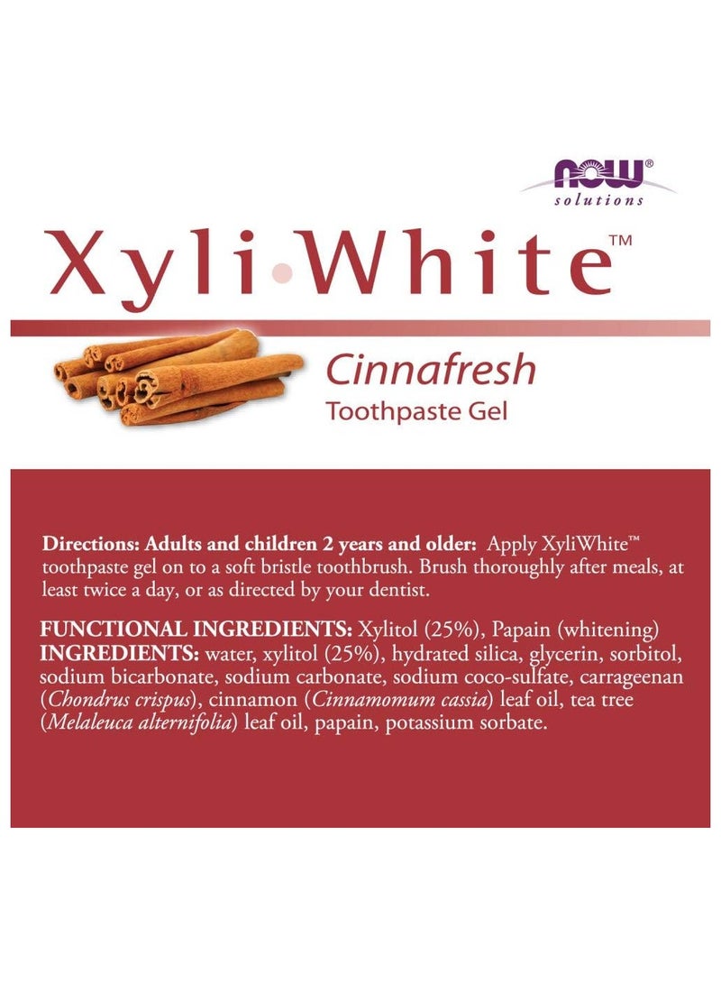 NOW Foods, XyliWhite Toothpaste Gel, Cinnafresh, 6.4 oz (181 g) - Image 2