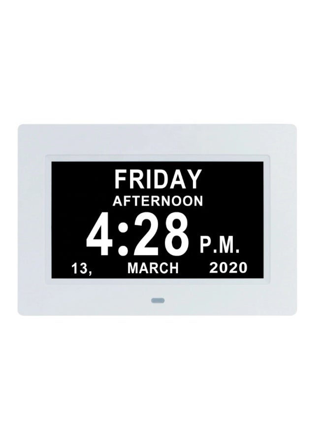 Generic - 7 Inch Digital Clock Digital Photo Frame Large Font Calendar Clock Machine IPS Screen HD Digital Clock Machine-Color:7inchIPSwhite Us Standard - Image 1