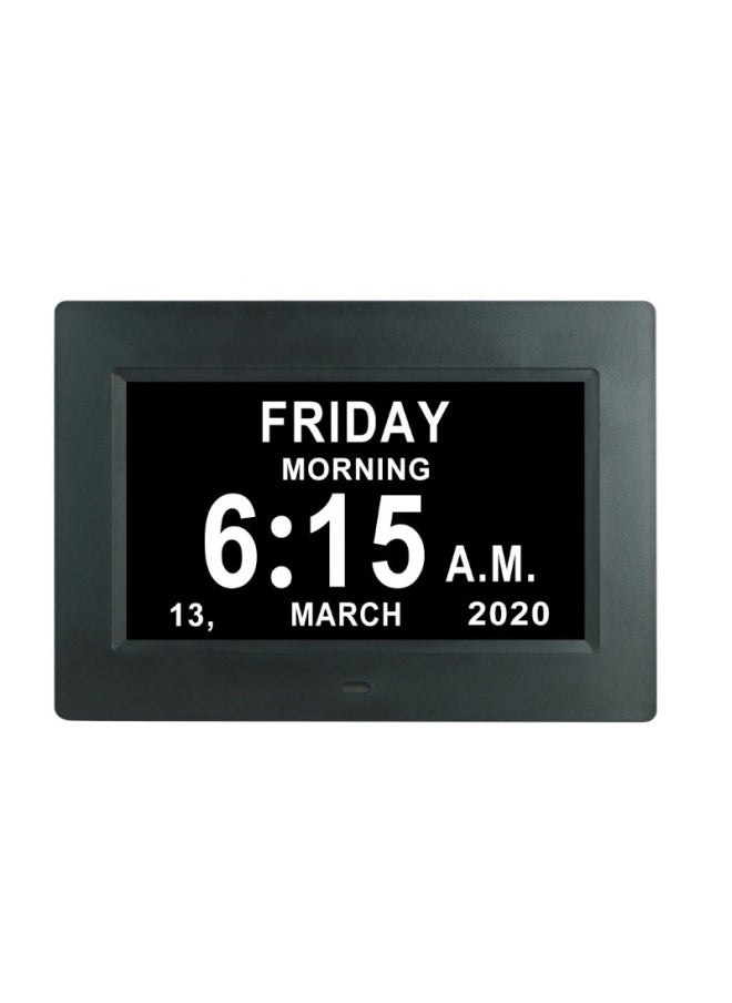 Generic - 7 Inch Digital Clock Digital Photo Frame Large Font Calendar Clock Machine IPS Screen HD Digital Clock Machine-Color:7inchIPSwhite Us Standard - Image 1