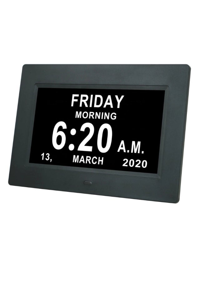 Generic - 7 Inch Digital Clock Digital Photo Frame Large Font Calendar Clock Machine IPS Screen HD Digital Clock Machine-Color:7inchIPSwhite Us Standard - Image 1