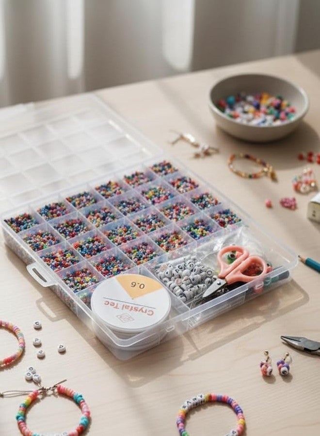 SRN ENTERPRISE All-in-One Colorful Bead Jewelry Making Kit with Alphabet Beads, Elastic Thread, and Tools - Image 4