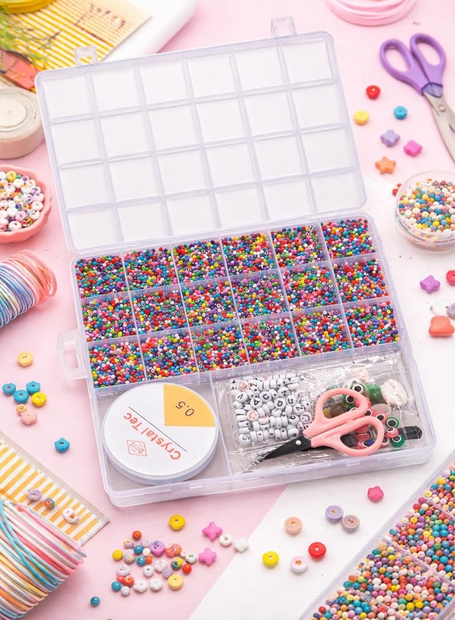 SRN ENTERPRISE All-in-One Colorful Bead Jewelry Making Kit with Alphabet Beads, Elastic Thread, and Tools - Image 3