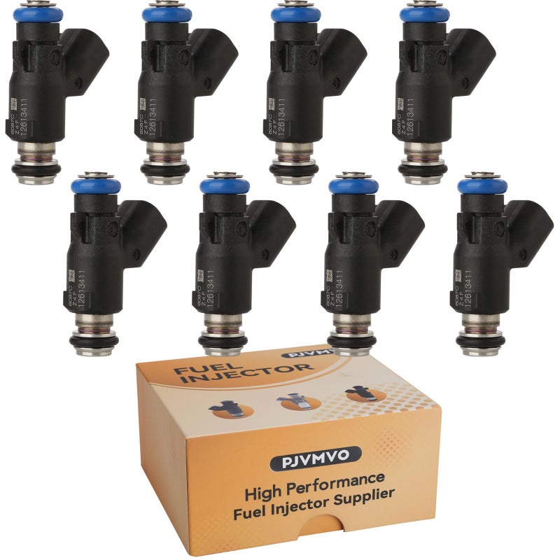 Pjvmvo 12613411GM Flex Fuel InjectorsCompatible withChevy 53L Tahoe Silverado Avalanche 2010 2011 2012 2013 2014Compatible withGMC Yukon Sierra 1500 48 53 60 Flex Engine 4 Holes Set of 8 - Image 2