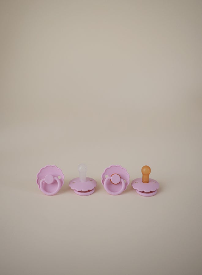 FRIGG Daisy Silicone Baby Pacifier 6-18M 2-Pack Violet Dream/Cream - Size 2 - Image 3