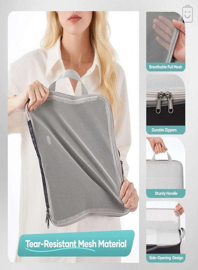 Veken 9/11 Set Compression Packing Cubes for Travel Essentials,Compressible Expandable Large Luggage Suitcase Organizer Bags for Clothing,Durable Space Saver Storage Bags with Toiletry Bags(Black) - Image 5