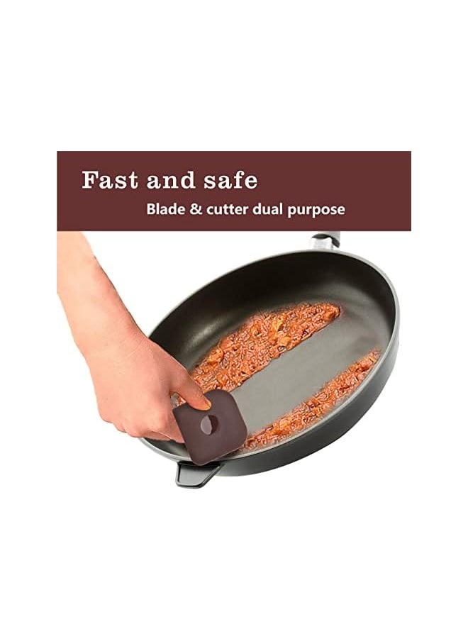 PROMASS promass Pan Scraper 4pcs Brown Pot Scraper Handheld Nylon Cast Iron Pan Cleaners Multifunctional Pan Scraper Tool and Stoneware Scraper for Kitchen and Home  - Image 3