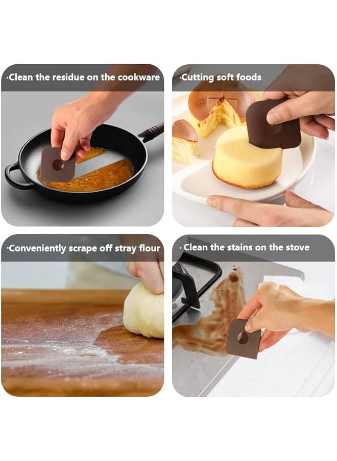 PROMASS promass Pan Scraper 4pcs Brown Pot Scraper Handheld Nylon Cast Iron Pan Cleaners Multifunctional Pan Scraper Tool and Stoneware Scraper for Kitchen and Home  - Image 4