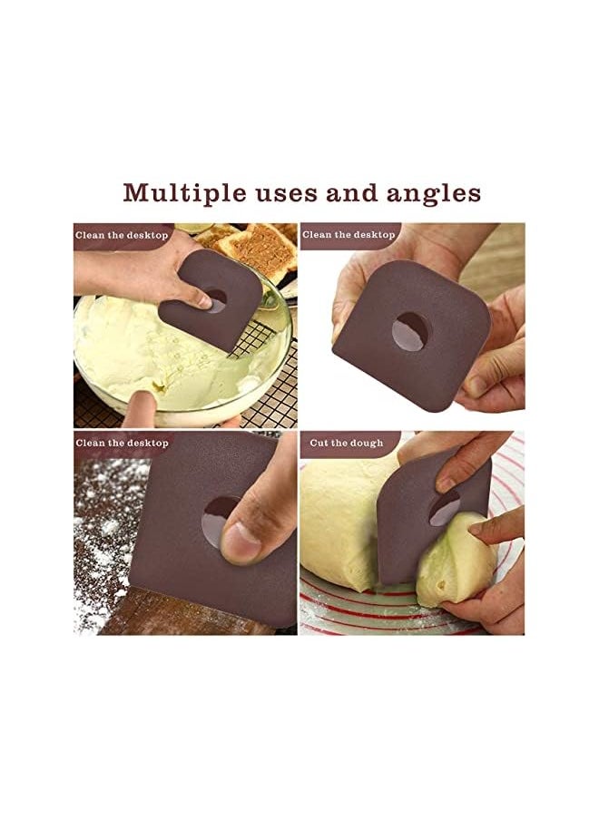 PROMASS promass Pan Scraper 4pcs Brown Pot Scraper Handheld Nylon Cast Iron Pan Cleaners Multifunctional Pan Scraper Tool and Stoneware Scraper for Kitchen and Home  - Image 5