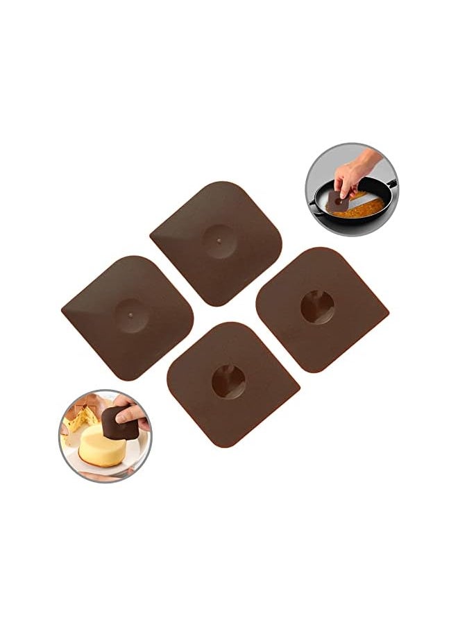 PROMASS promass Pan Scraper 4pcs Brown Pot Scraper Handheld Nylon Cast Iron Pan Cleaners Multifunctional Pan Scraper Tool and Stoneware Scraper for Kitchen and Home  - Image 2