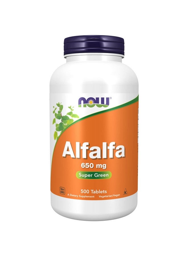 now Supplements Alfalfa 650 Mg Source Of Vitamin K Green Superfoods 500 Tablets - Image 1