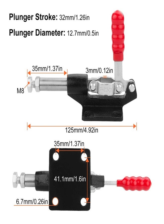 FengWu 4 PCS Push Pull Adjustable Toggle Clamp, Quick Release Hand Tool for Woodworking, 500Lbs Holding Capacity Toggle Latch, GH-305C Stroke Clamp for Welding, 32MM - Image 2