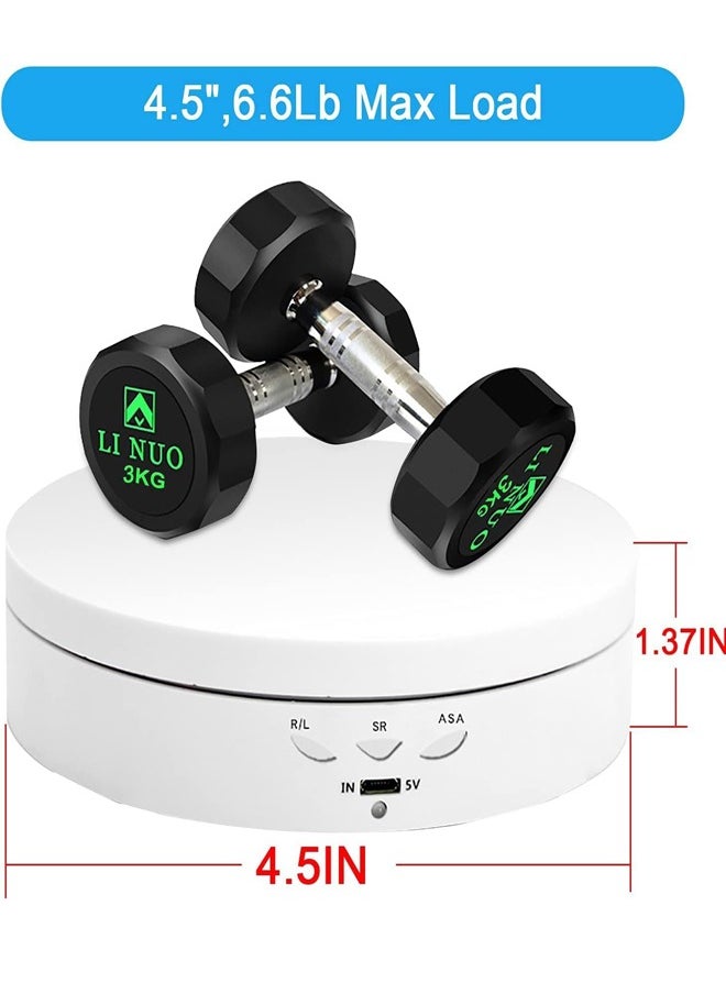 PADOM - حامل عرض دوار بمحرك من Padom، 5.74 بوصة / حمولة 22 رطلاً، حامل عرض إلكتروني دوار 360 درجة لعروض المنتجات الفوتوغرافية والمجوهرات والساعات والنماذج ثلاثية الأبعاد والكعك - Image 1