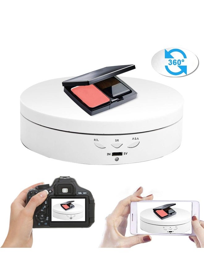 PADOM حامل عرض دوار بمحرك من Padom، 5.74 بوصة / حمولة 22 رطلاً، حامل عرض إلكتروني دوار 360 درجة لعروض المنتجات الفوتوغرافية والمجوهرات والساعات والنماذج ثلاثية الأبعاد والكعك  - Image 5