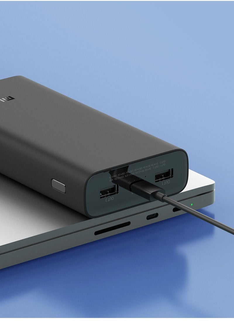 MI FASHION - Xiaomi Mi Power Bank 20000 mAh Power Bank 74Wh 4A 2 USB A Port Rapid Charge Two Devices at Once Type C Input Port Portable Charger for iPhone iPad Galaxy and Smartphones - Image 1