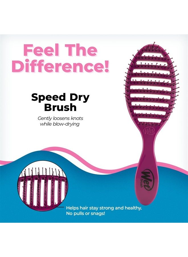 Wet Brush Speed Dry Hair Brush - Free Spirit, Sangria - Vented Design and Ultra Soft HeatFlex Bristles Are Blow Dry Safe With Ergonomic Handle Manages Tangle and Uncontrollable Hair - Pain-Free - Image 2