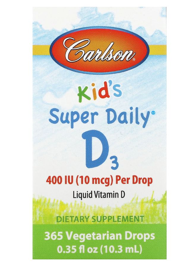 Kids Super Daily D3 10 mcg (400 IU ) 365 Vegetarian Drops 0.35 fl oz (10.3 ml)