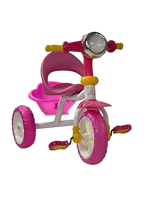 Tricycle For Toddlers, Kids Trike For 2-5 Years, Three Wheel Bike With Basket, Kids Balance Bicycle With Sounds and Lights, Pink