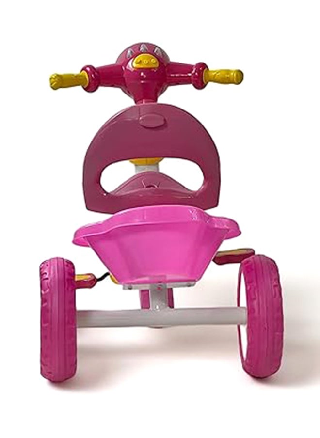 Tricycle For Toddlers, Kids Trike For 2-5 Years, Three Wheel Bike With Basket, Kids Balance Bicycle With Sounds and Lights, Pink