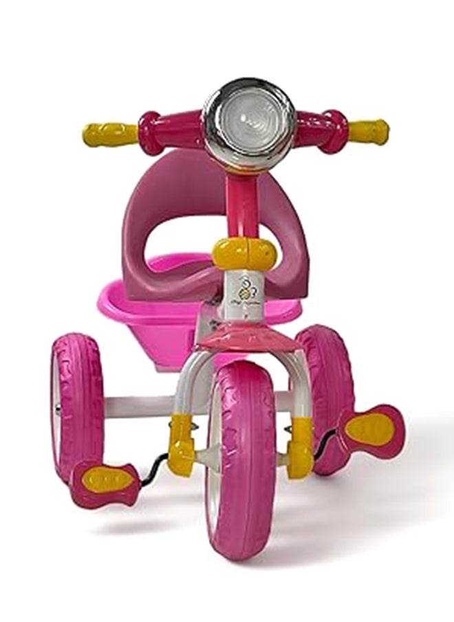 Tricycle For Toddlers, Kids Trike For 2-5 Years, Three Wheel Bike With Basket, Kids Balance Bicycle With Sounds and Lights, Pink