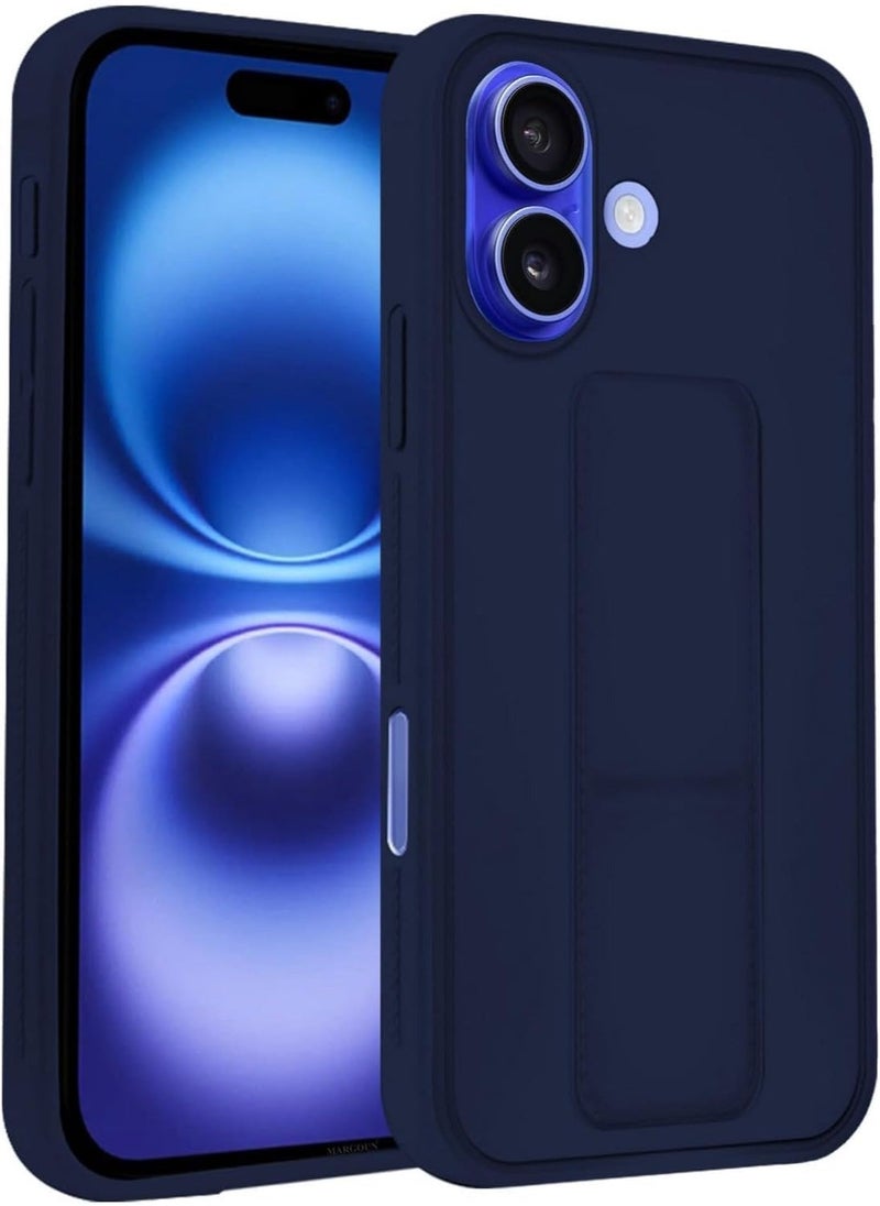 Raxoom iPhone 16 Plus Blue Magnetic Car Mount Case â€“ Premium Silicone with Multi-Stand Kickstand & Hand Strap - Image 2