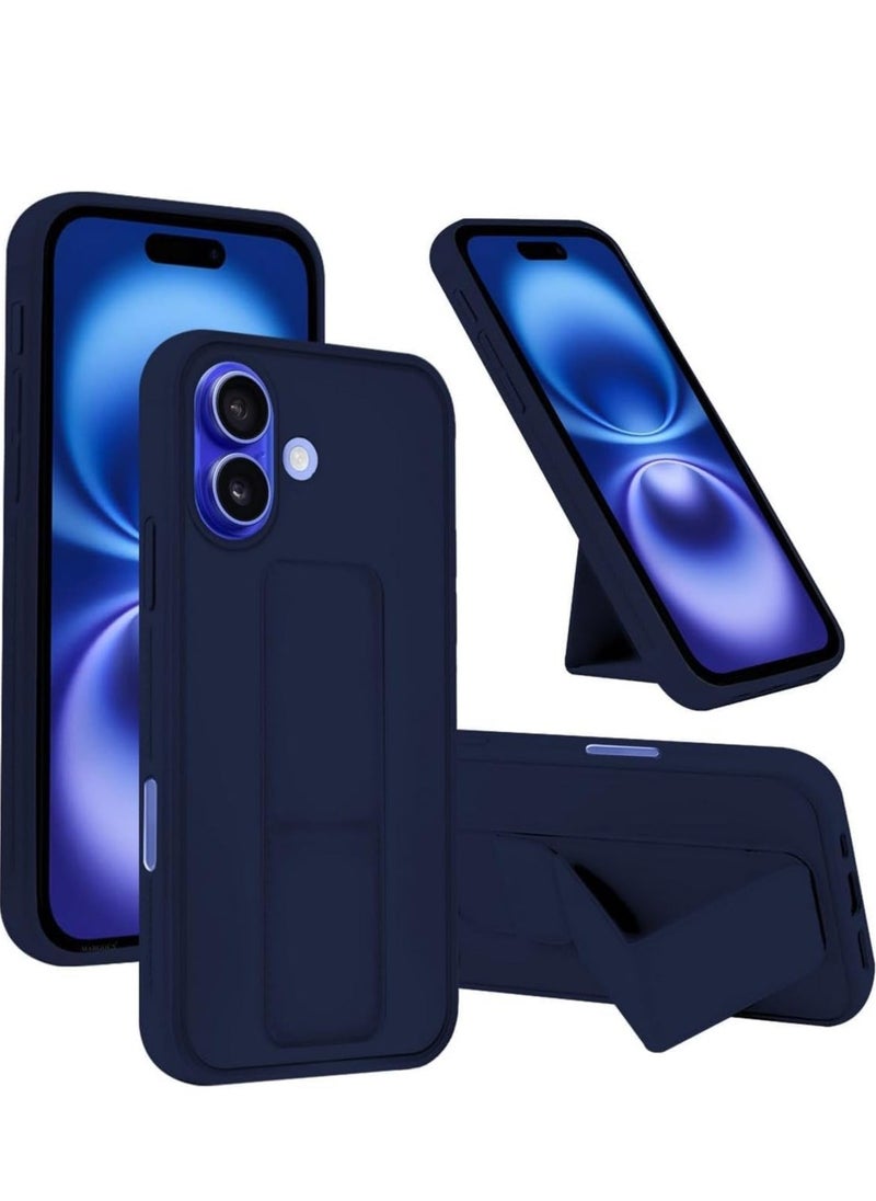 Raxoom iPhone 16 Plus Blue Magnetic Car Mount Case â€“ Premium Silicone with Multi-Stand Kickstand & Hand Strap - Image 1