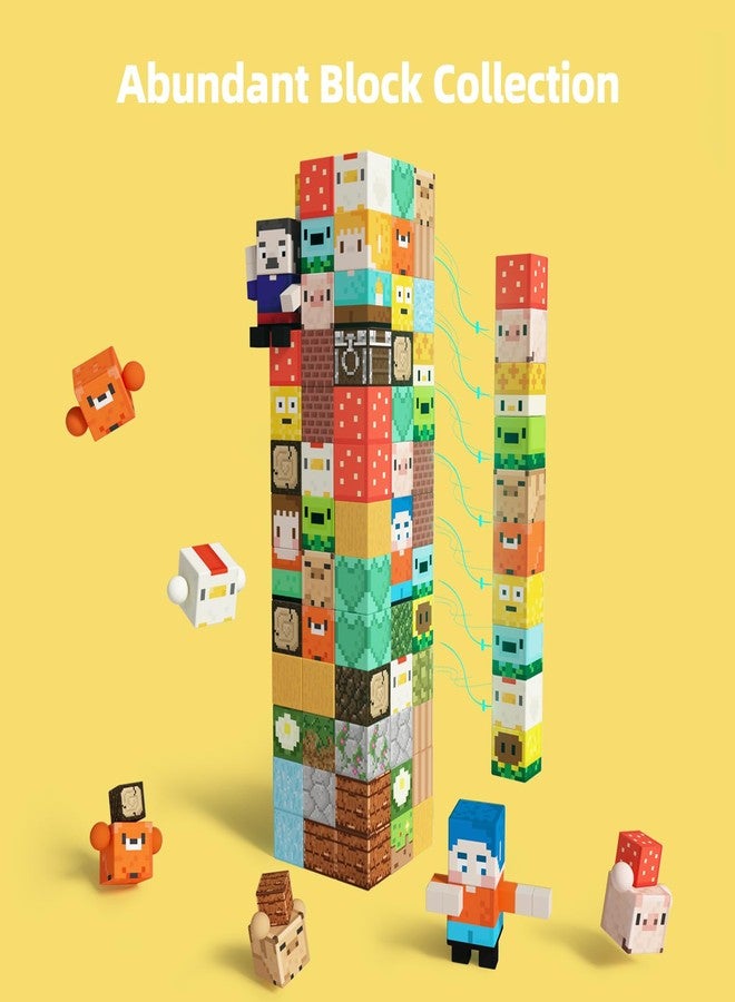 GobiDex 200PCS Magnetic Blocks Village Animal Playset, Sensory Building Pretend Play Toys, STEM Educational Gift for Toddlers - Image 4