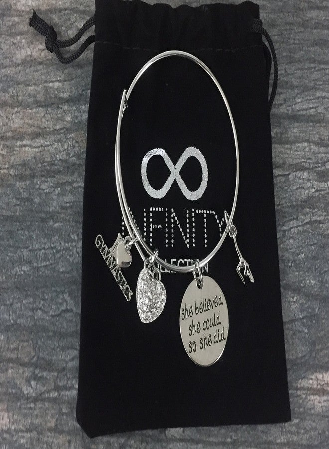 Infinity Collection Gymnastics Bangle Bracelet- Gymnastics Bracelet- Gymnastics Jewelry - Gift For Gymnast - Image 2