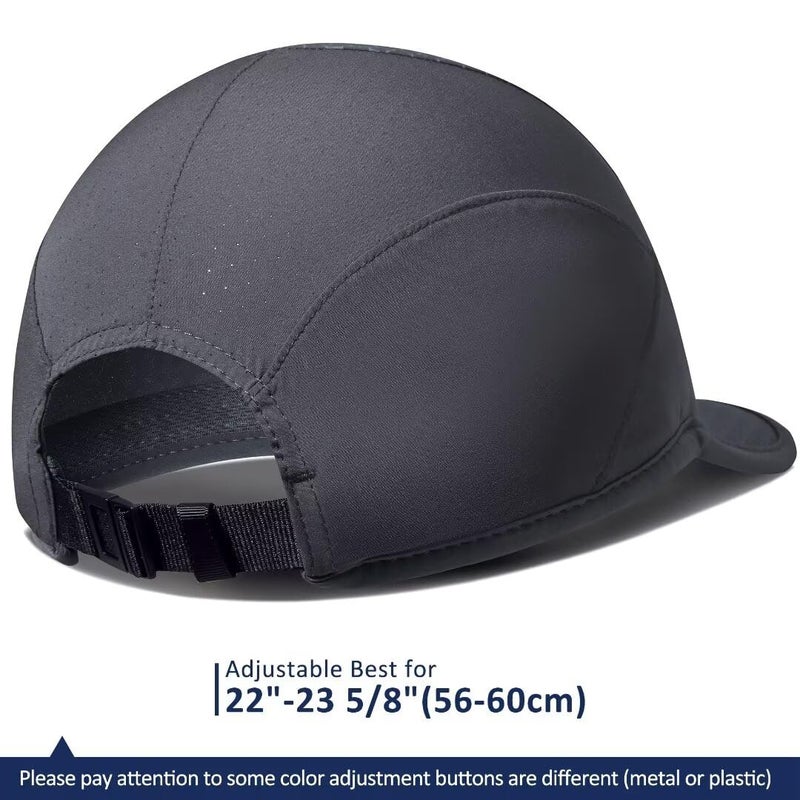 GADIEMKENSD Sport Cap,Soft Brim Lightweight Running Hat Breathable Baseball Cap Quick Dry Sport Caps Cooling Portable Sun Hats for Men and Woman Performance Workouts and Outdoor Activities Dark Grey  - Image 3