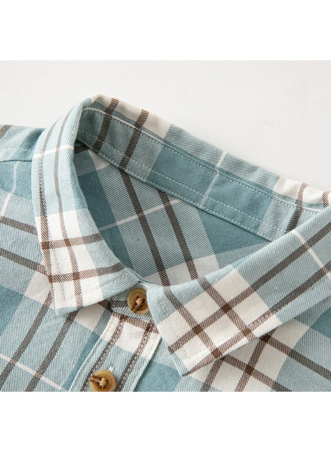 Mall Same Style】kids' Shirt | Boys' Spring/autumn Top | Big Kids Plaid Long Sleeve Casual Shirt - Image 5