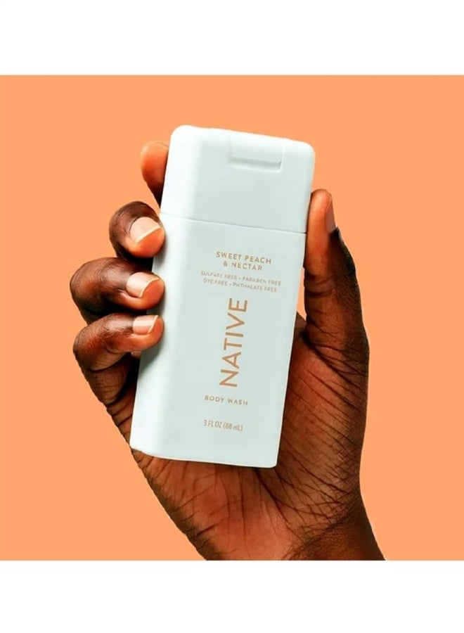 Native Travel Size Body Wash, Sweet Peach & Nectar, 3 oz (2 Pack) - Image 1