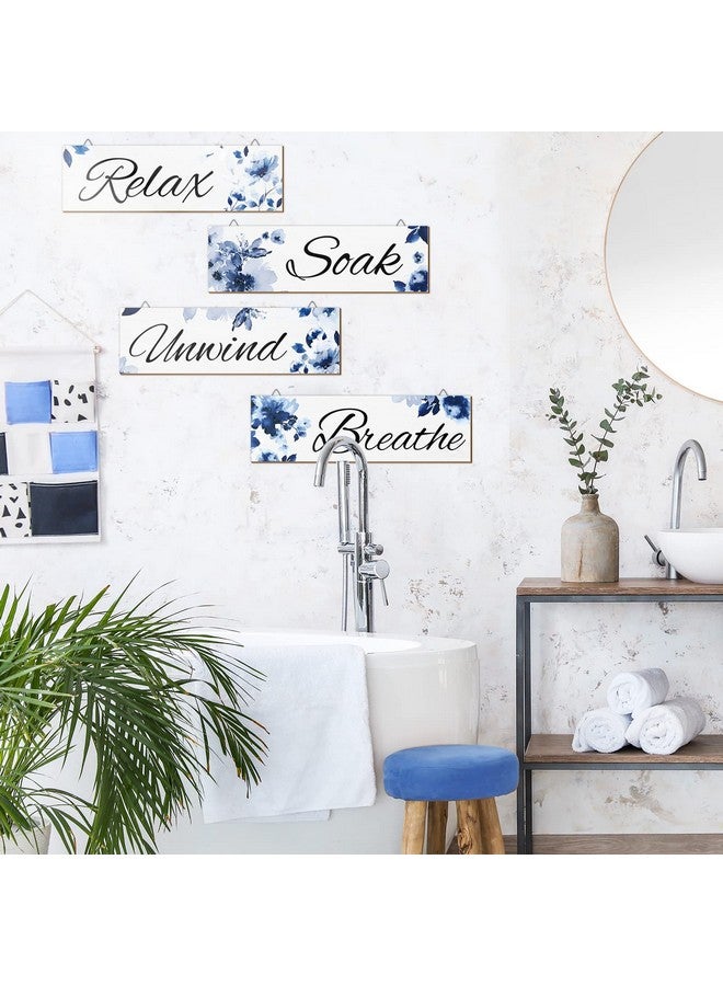 Lothee 4 Pcs Mushroom Watercolor Floral Wall Art Bathroom Decor Relax Soak Unwind Breathe Wall Decor Sign Bathroom Butterfly Flower Picture Print Painting Decor Artwork Bouquet for Home Bathroom(Dreamy) - Image 2